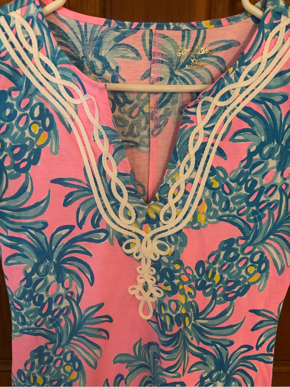 Lilly Pulitzer Pineapple Brewster Shift Dress Pink XXS